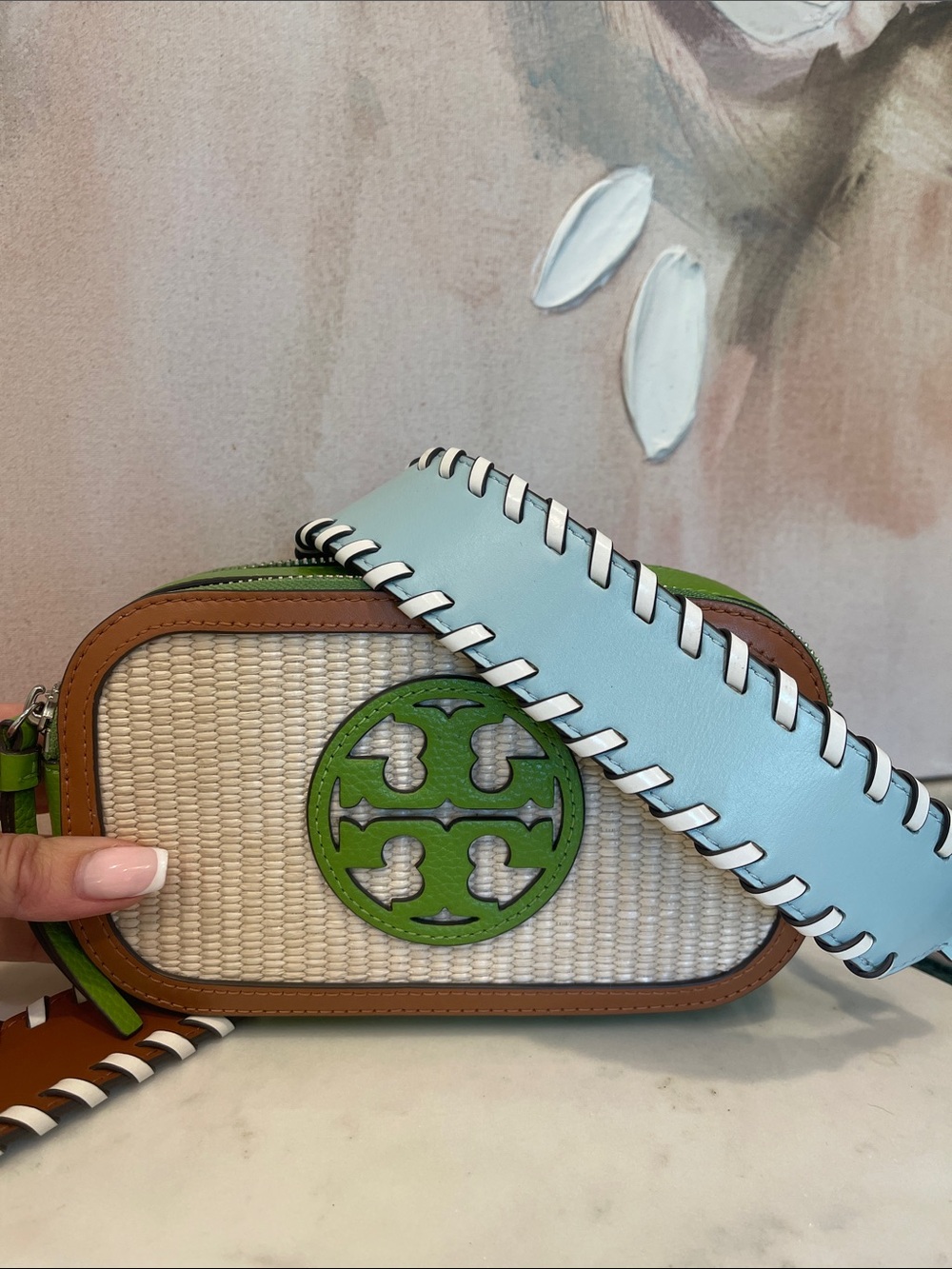 Tory Burch Miller Raffia Crossbody Bag